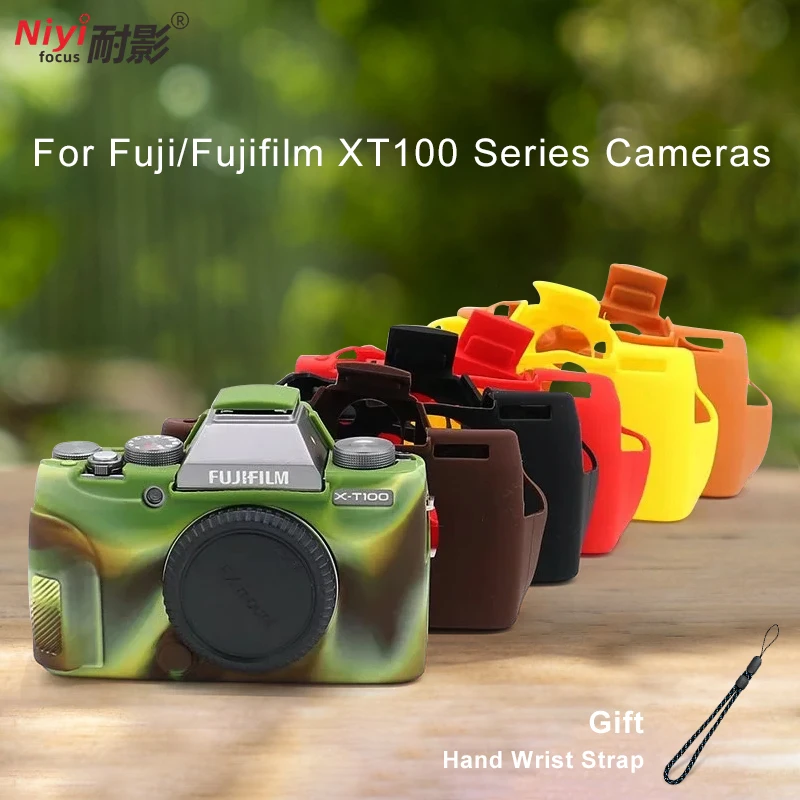 Красивая кожаная сумка для камеры Fuji XT100 женский силиконовый чехол резиновый Чехол Мягкий защитный чехол Аксессуары для фотографий Fujifilm