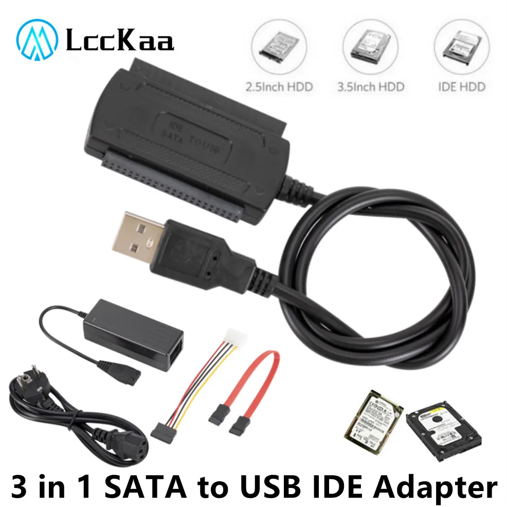 LccKaa 3 в 1 адаптер SATA к USB IDE 2 0 5 25 S-ATA дюйма жесткий диск HDD кабель для ПК ноутбука |