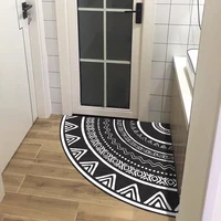 fan shaped floor mat creative corner european style anti skid washable geometric customizable creative simple home decor carpet
