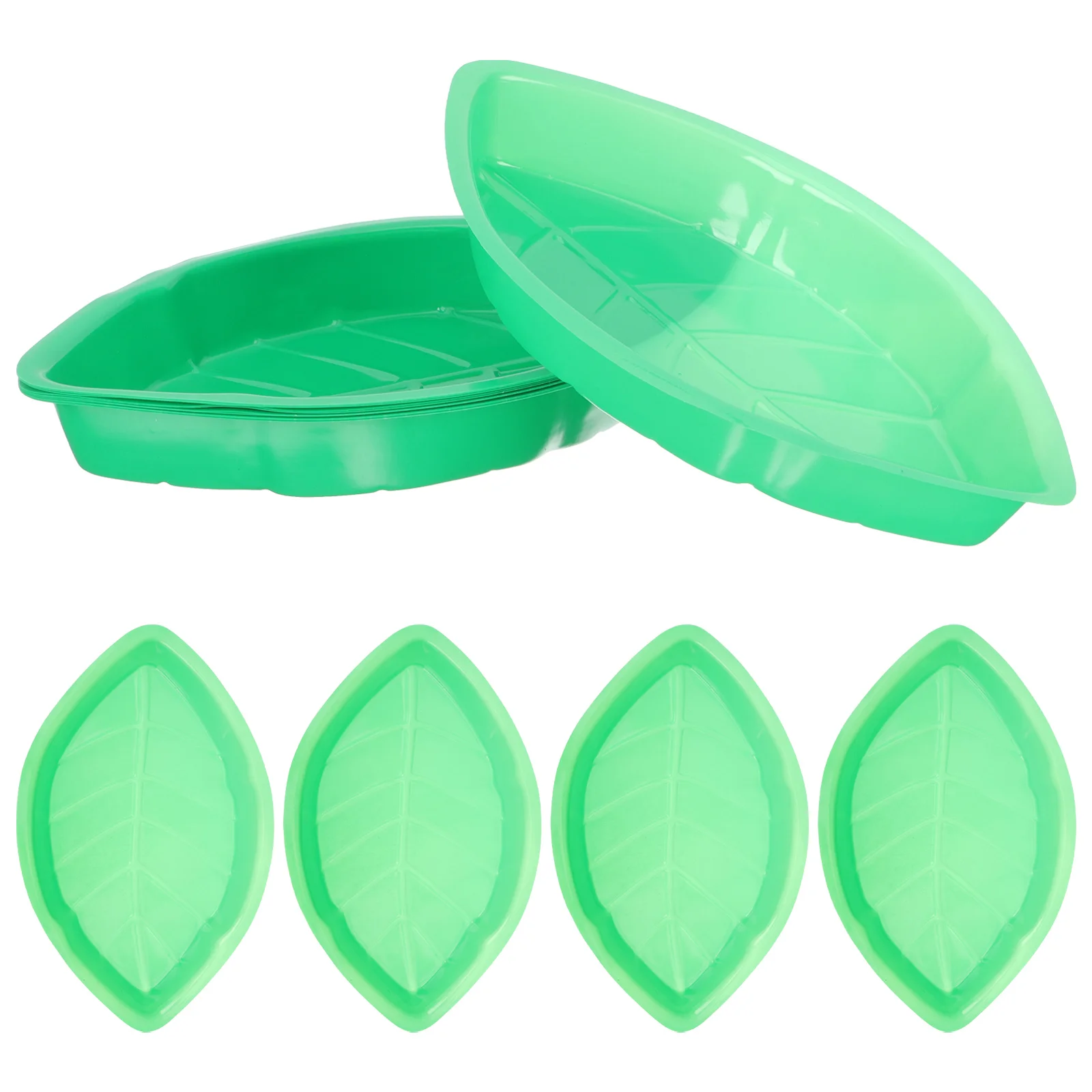 

12pcs Unique Creative Leaf-shaped Multi-use Candy Tray Portable Snack Tray Dried Fruit Plate for Party