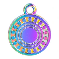 10pcslot round sun alloy pendant accessories diy making punk charms rainbow color necklaces for women men trend jewelry bulk