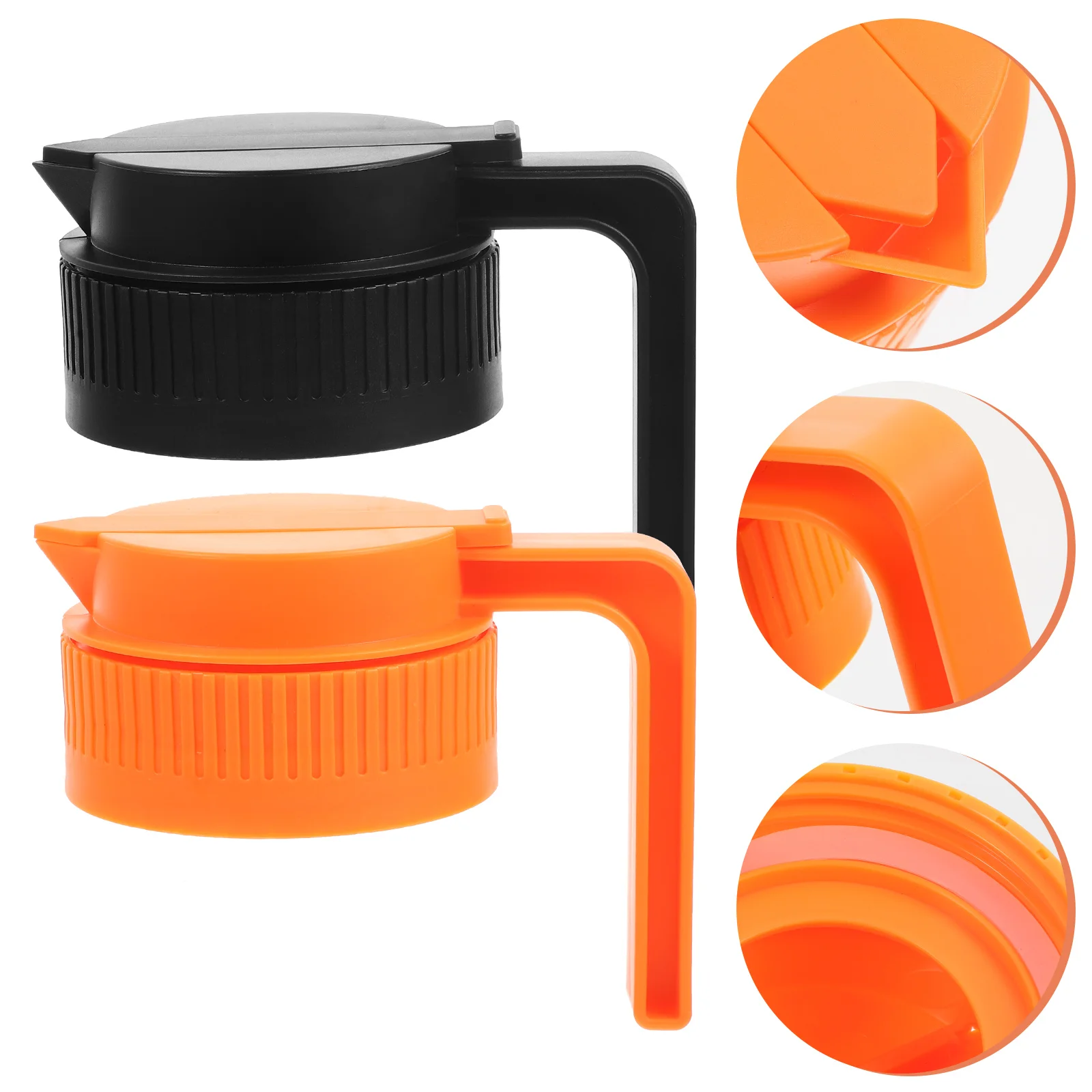 

2 Pcs Mason Jar Pour Lids Plastic Sealing Handheld Glass Canister with Supplies Carafe for Accessories Kitchen