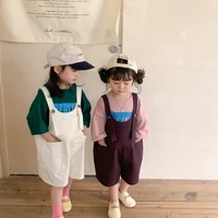 childrens summer jumpsuit 2022 baby suspenders pants shorts girls sleeveless overalls boys rompers korea kids one piece clothes