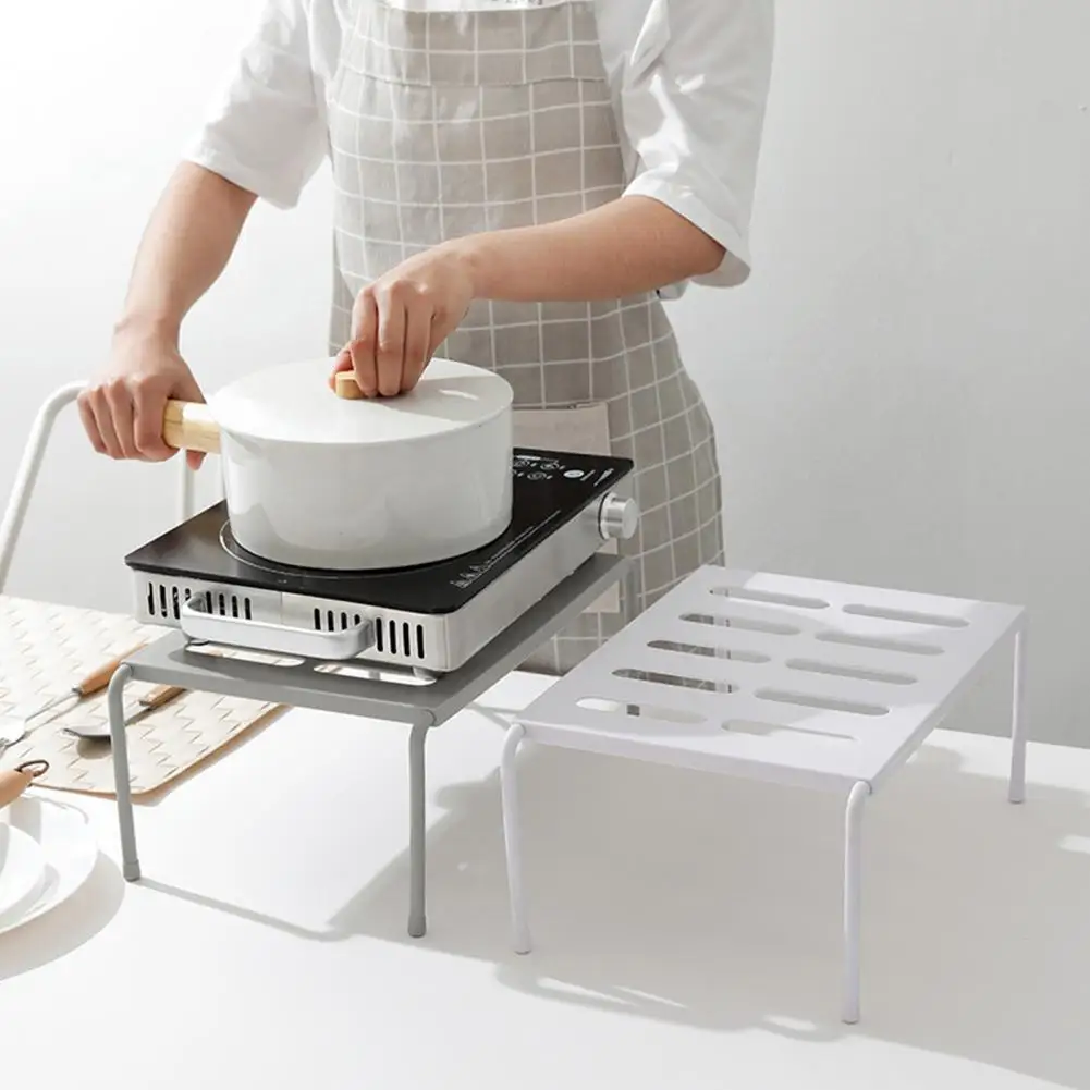 

2 Colors Practical Hole Design Counter Organizer Smooth Edge Counter Shelf Stable for Kitchen