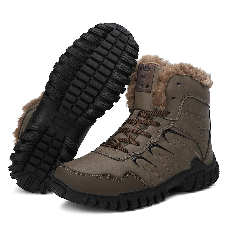 

Big Size 39-46 Men Boots Warm Winter Shoes Pu Leather Casual Shoes Men Leisure Outdoor Mountaineer Botas Male Ankle Snow Boot