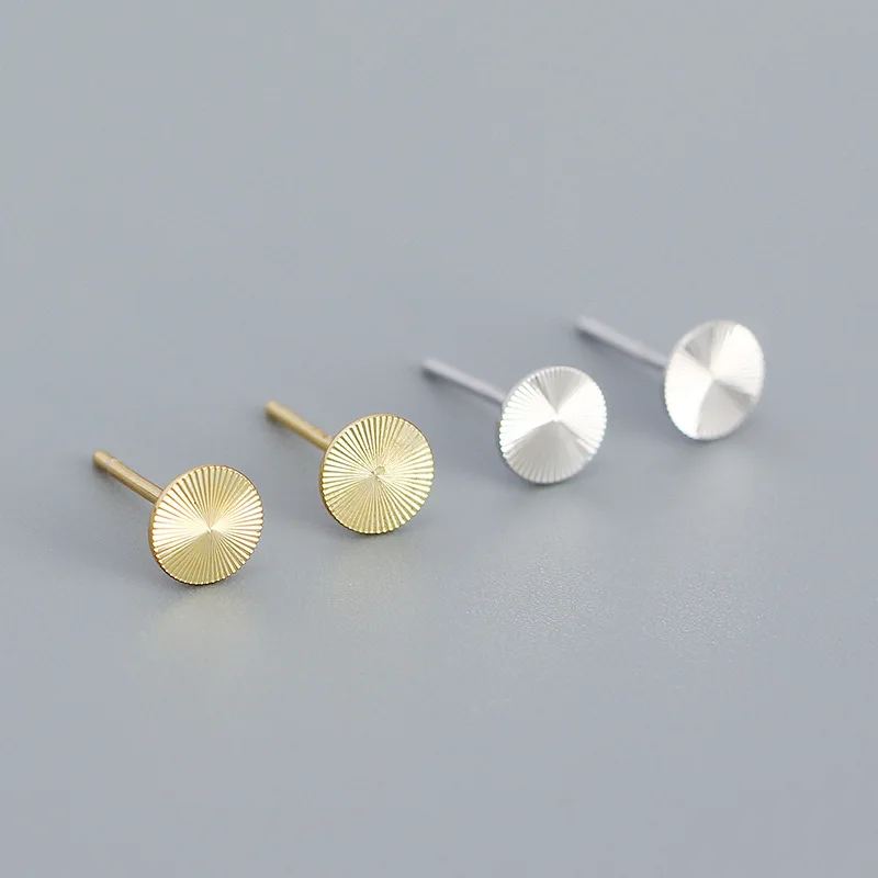 

925 Silver Needle Geometric Circle Metal Stud Earrings for Women Japan and South Korea Fashion Earrings Jewelry Accessories Gift