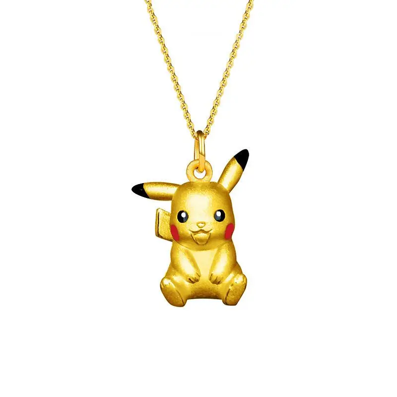 

Кулон из серии покемен 18k 3D Picachu Женская Мода Студенческая цепочка до ключиц анимационное мультяшное ожерелье Подарки для девочек
