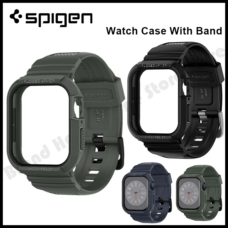 

100%Original Spigen Rugged Armor Pro All-in-one Band for Apple Watch Case with Band Series Ultra/8/7/SE2/6/SE/5/4 49mm 45mm 41mm