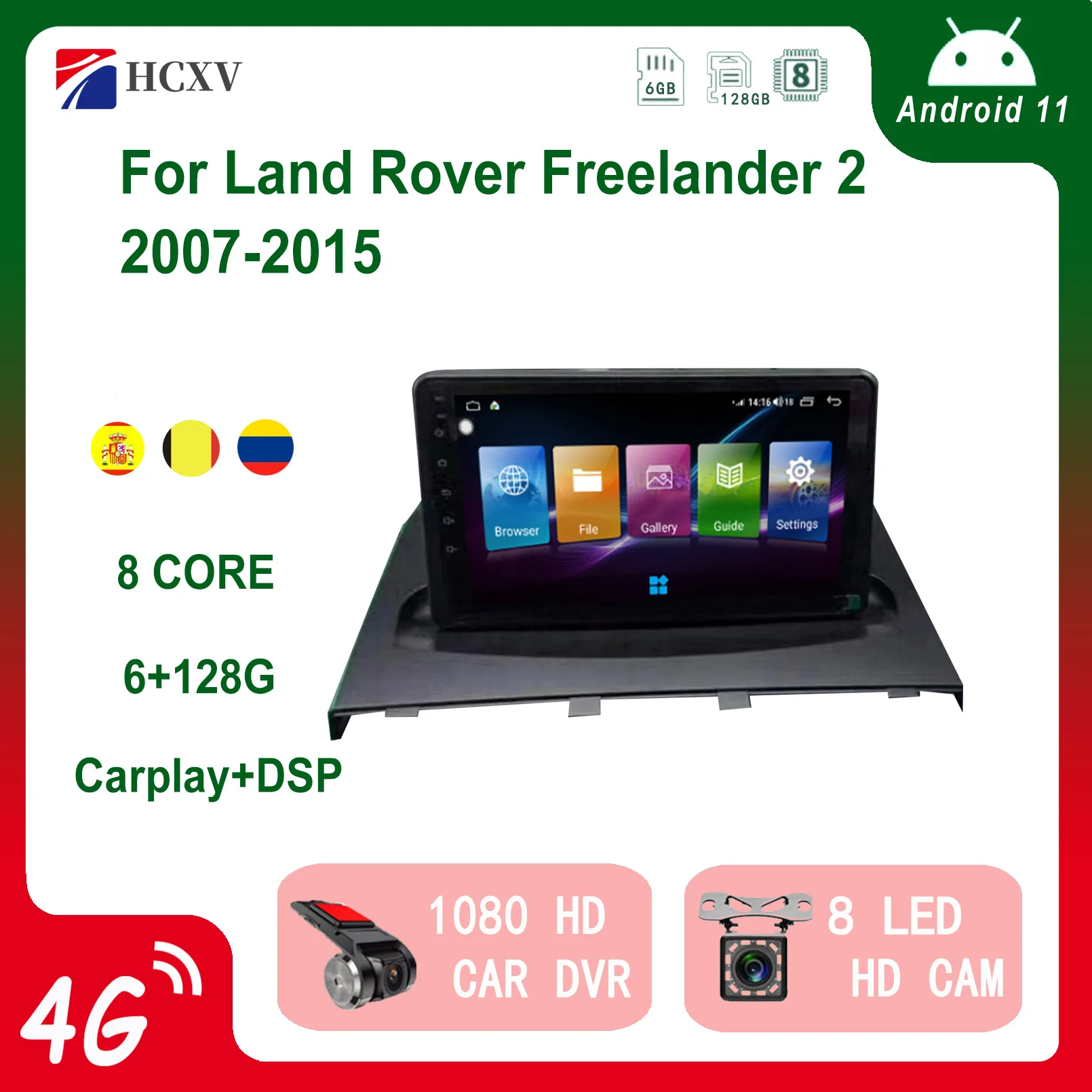 

Автомобильный радиоприемник HCXV, Android-плеер для Land Rover Freelander 2, автомобильная стереосистема Carplay, интеллектуальная система, DVD, мультимедиа, GPS-...