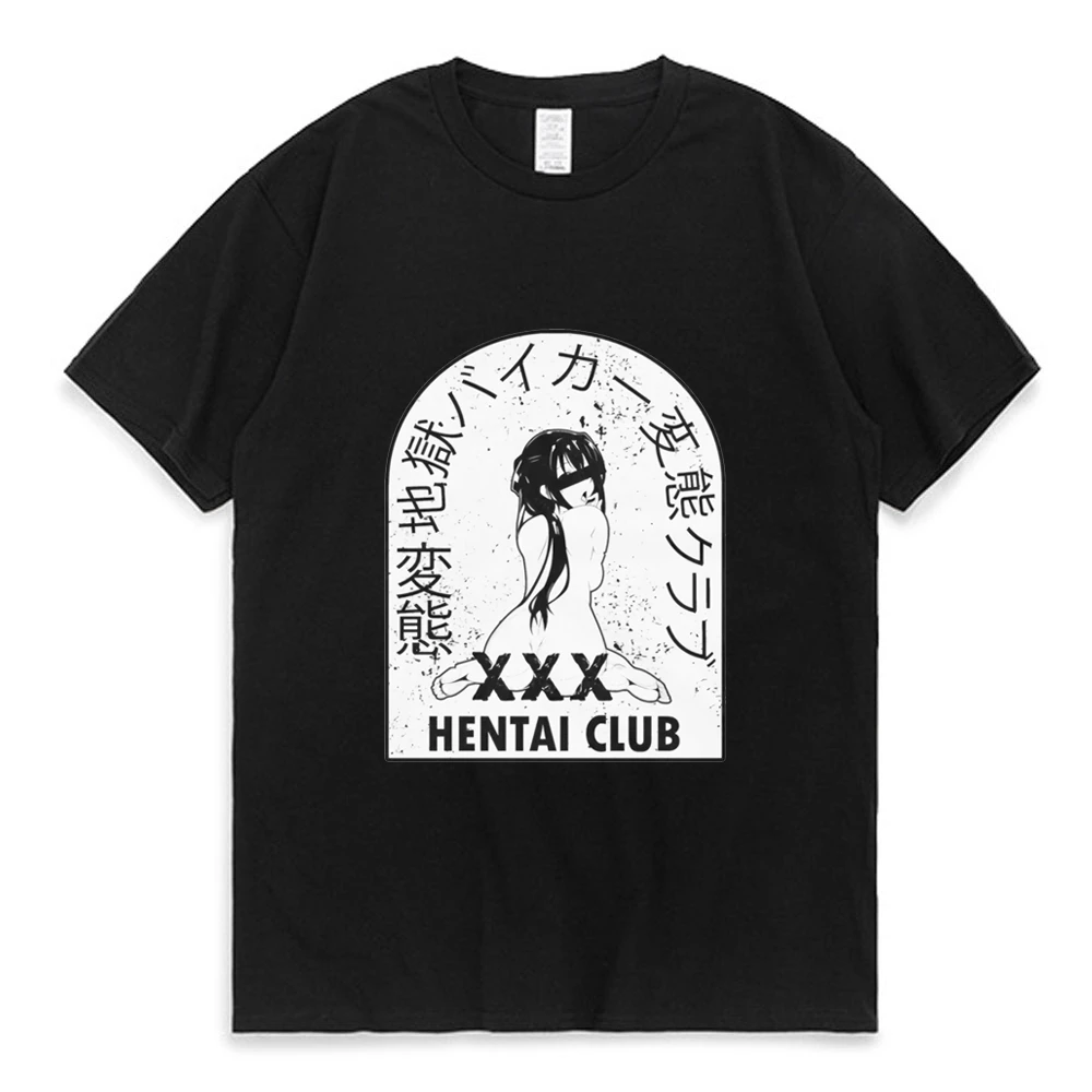 

Hentai Shirt Bikers Club T-Shirt Ahegao Anime T Shirt Japanese Manga Short-Sleeve Unisex TShirts Summer Streetwear Trends Tees