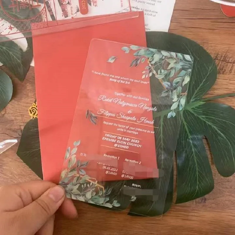 30 шт. Персонализированные Прозрачные Акриловые Пригласительные открытки