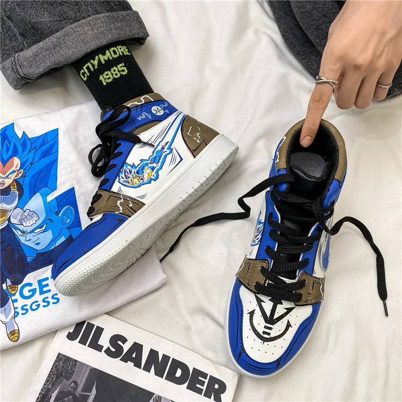 Anime Son Goku Sneakers Vegeta IV High Tops Fashion Casual Cartoon Sneakers Men's Cosplay Street Shoes