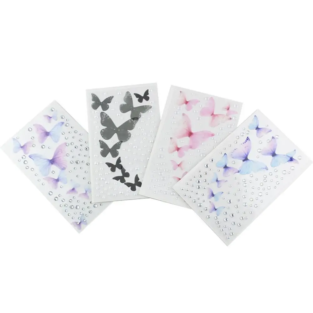 

Muslin Butterflies Appliques DIY Foldable Ultrathin Butterfly Sticker Colorful Portable Makeup Accessories Women