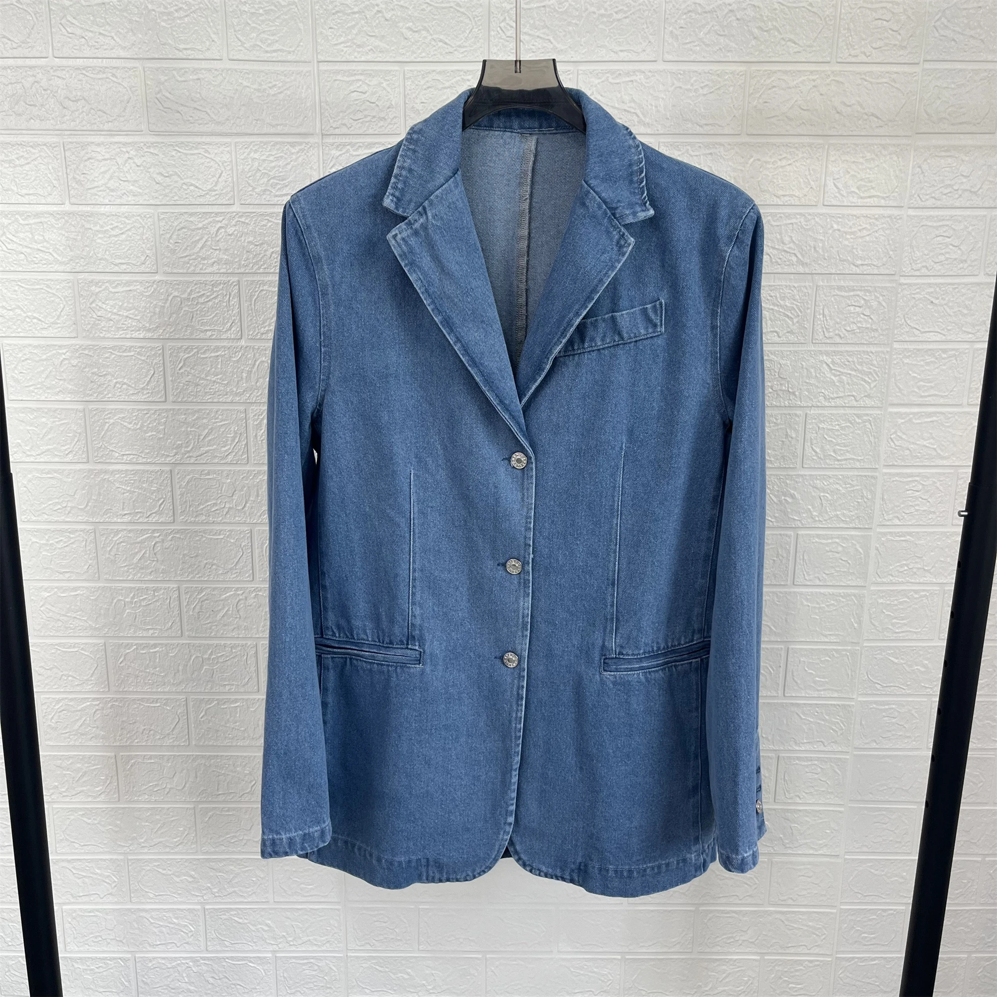 Женский джинсовый костюм Taop &amp Za универсальный жакет с отложным воротником