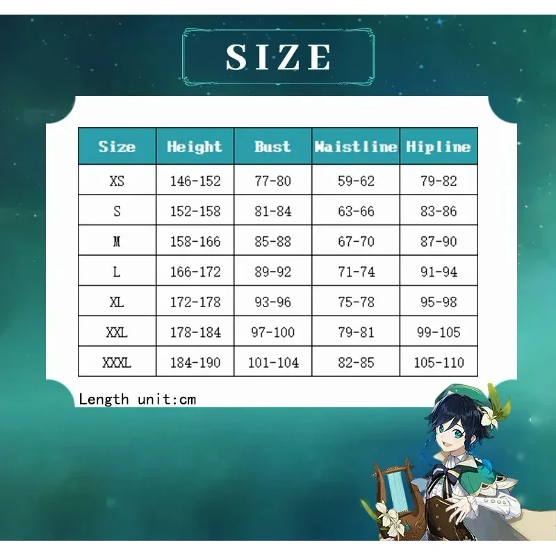 Новинка 2025 костюм для косплея Venti Barbatos униформа аниме костюмы на Хэллоуин в