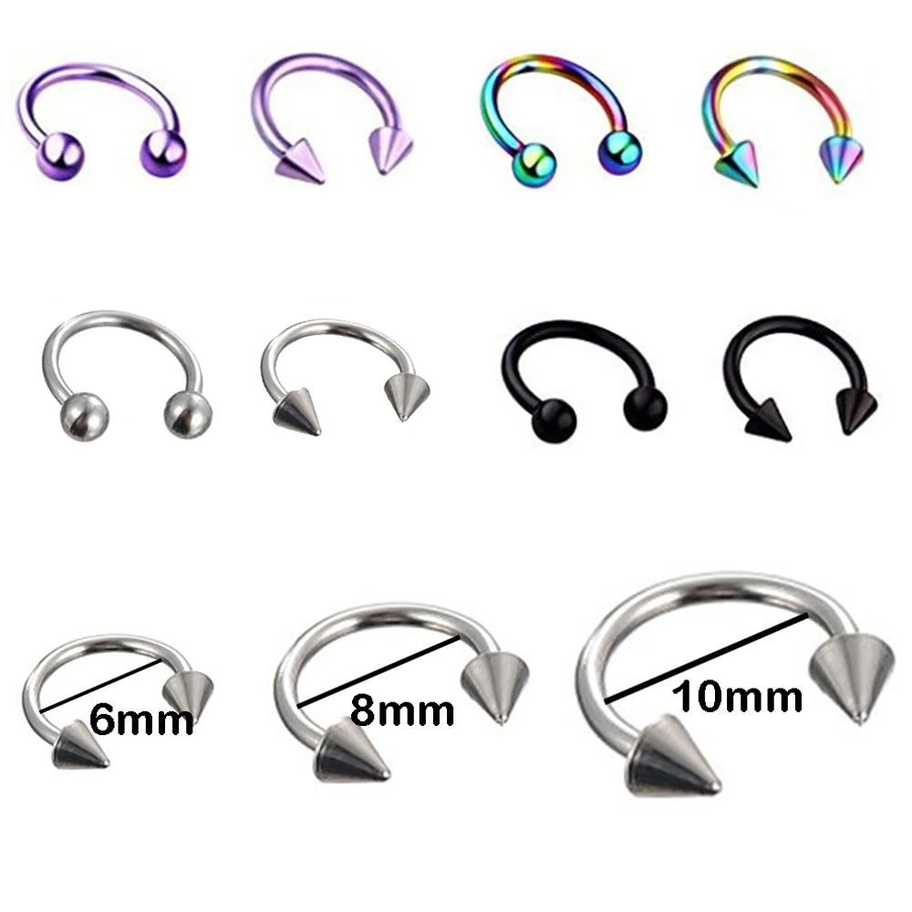 Металлическое кольцо в форме подковы для носа C-образный зажим перегородка губ