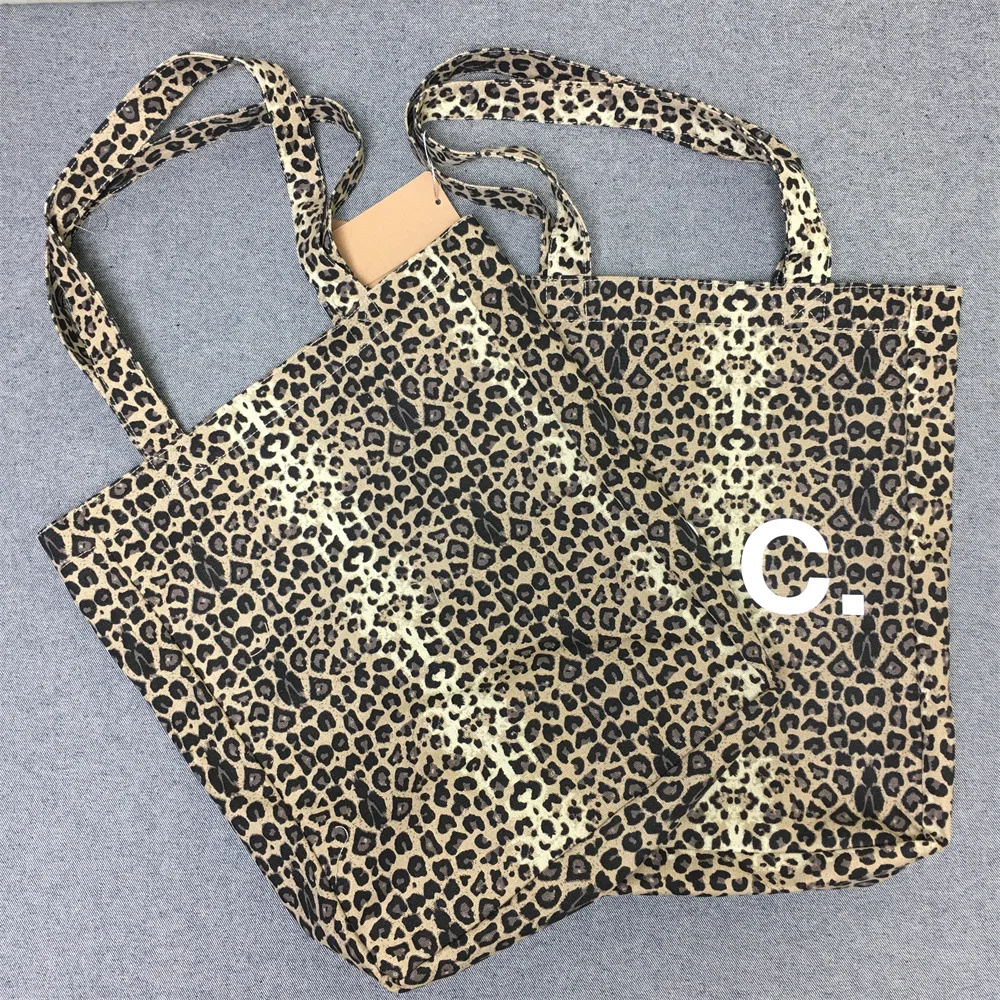 2023 New Leopard Vertical Canvas Shopping Bags Fashion Casual Shoulder Bags Famous Designer Women Purse And Handbags Sac A Main