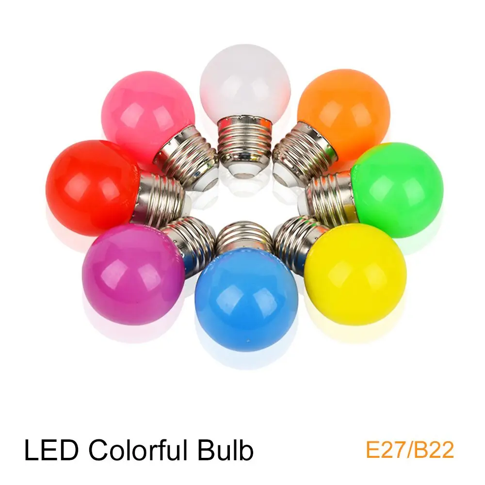 

Durable Lamparas Flashlight SMD 2835 Colorful Light LED Bulb G45 Lamp E27 B22