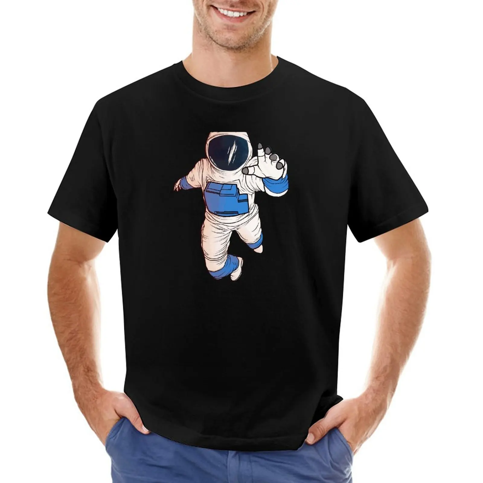 

Футболка мужская оверсайз с принтом астронавта, хлопок, короткий рукав, Повседневная рубашка, Топ в стиле Харадзюку, летняя одежда, Y2k