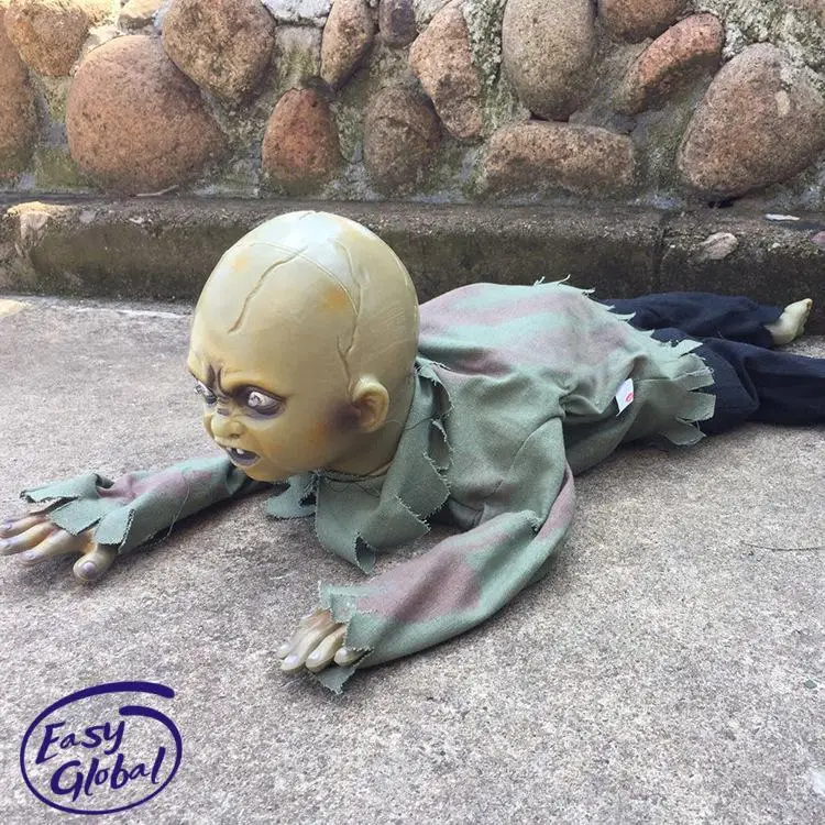 

Animated brand new and high quality Crawling Baby Zombie Scary Ghost Babies Doll Haunted Halloween Decor Props Supplies