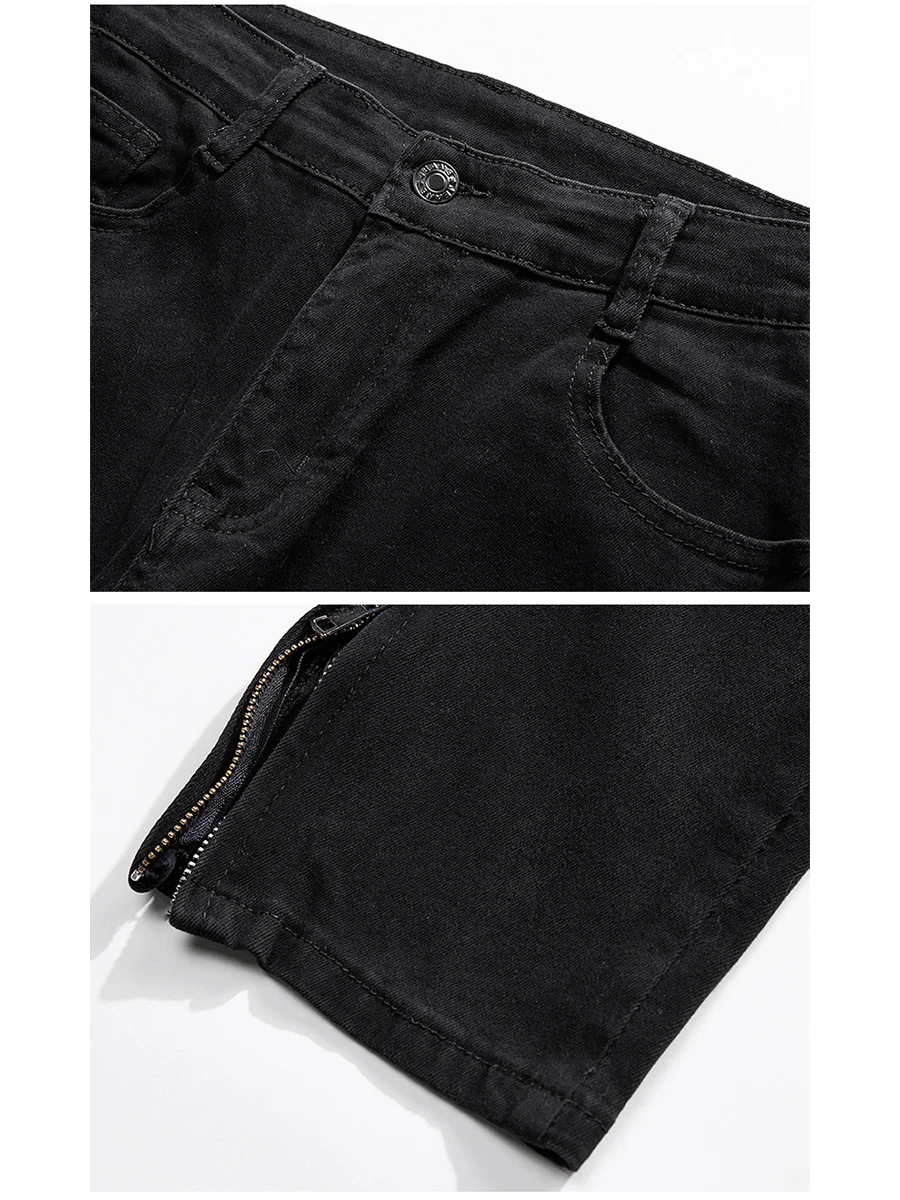 European and American Fashion Men Trousers Zipper High Street Jeans Men's Ins American Straight Trousers Streetwear Ins Hot Sale