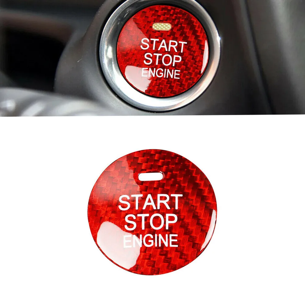 

Red Car Engine Start Stop Button Cover Sticker For Mazda CX-3 CX-5 MX-5 Carbon Fiber Engine Push Start Stop Button Covers