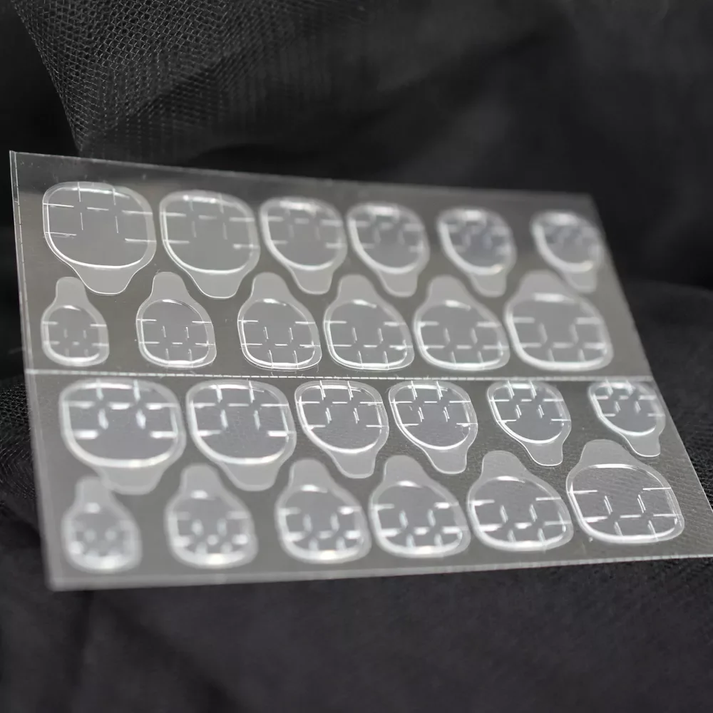 

10 Sheets Jelly Double-side Glue Sticker For Fake Nails Tips Transparent Flexible Adhesive Tabs