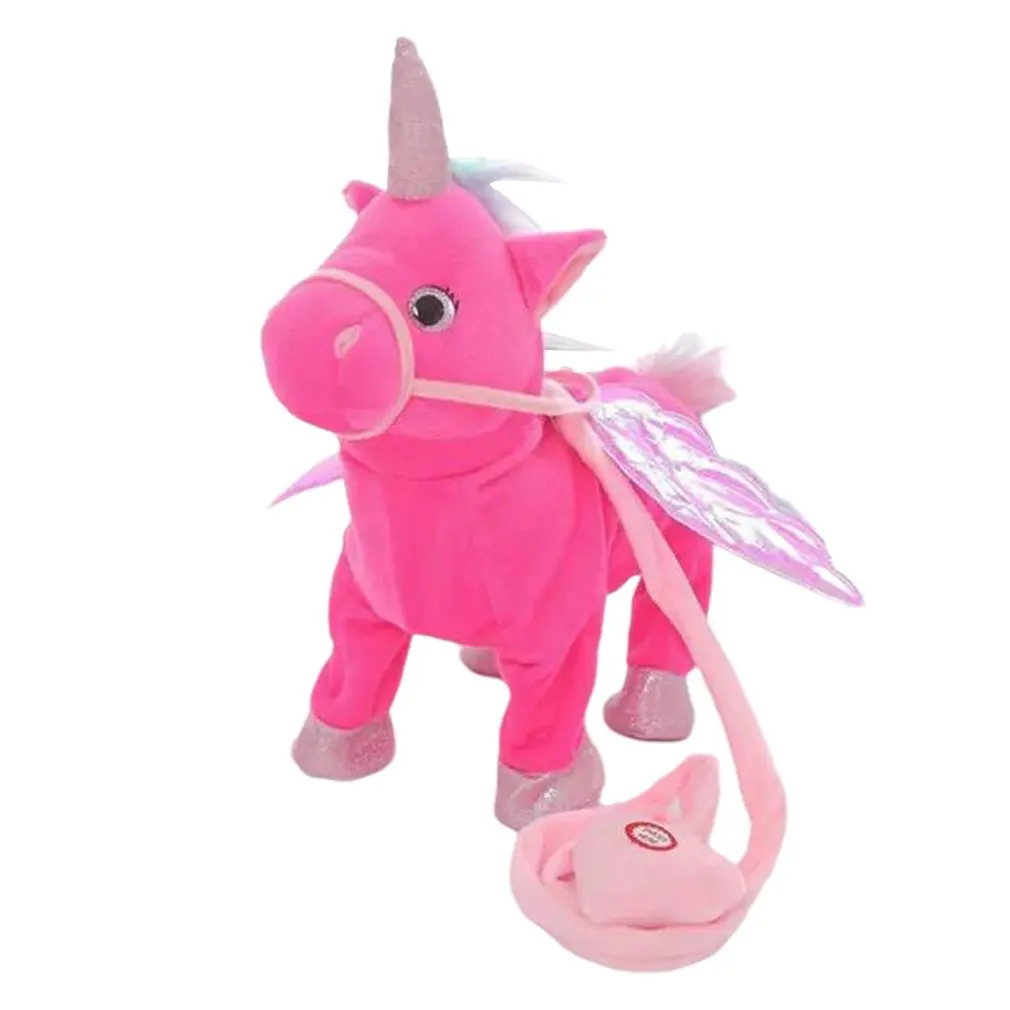 

Funny 35cm Electric Walking Unicorn Plush Toy Stuffed Animal Toy Electronic Music Unicorn Toys for Children Christmas Gifts