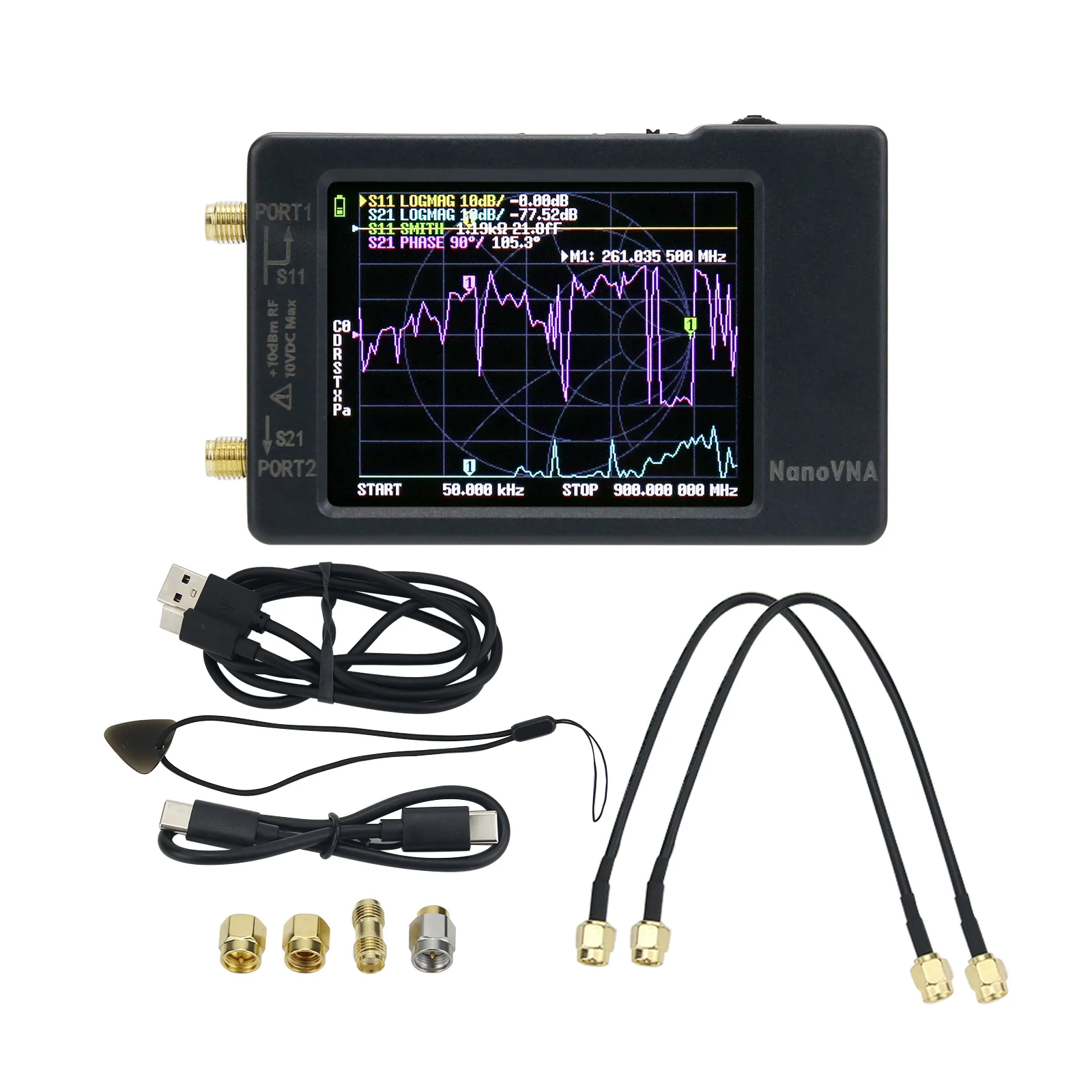 

Nanovna-H NanoVNA 50KHz-1.5GHz Very Tiny Handheld Vector Network Analyzer MF HF VHF Antenna Analyzer