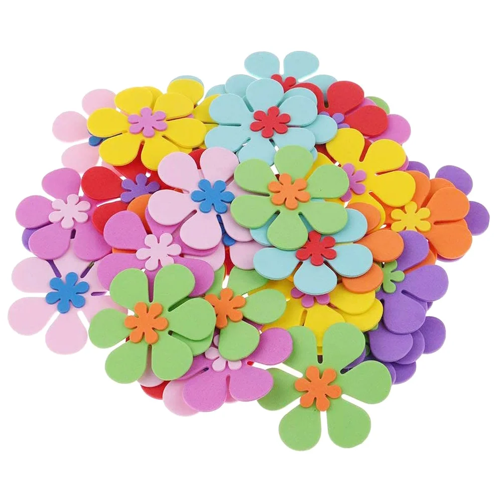 

120 Pcs Sticker Kids Foam Flower Embellishments Craft Flower Petals Self- Adhesive Craft Stickers Foam Stickers Kids Diy Craft