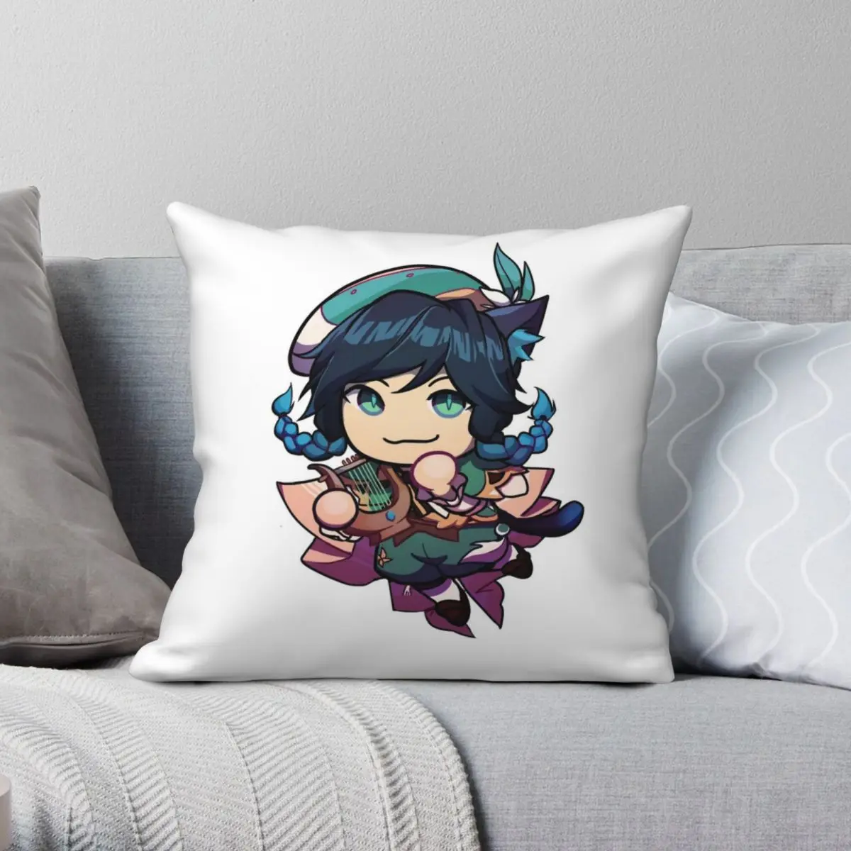 

Квадратная наволочка Catboy Venti из полиэстера и льна