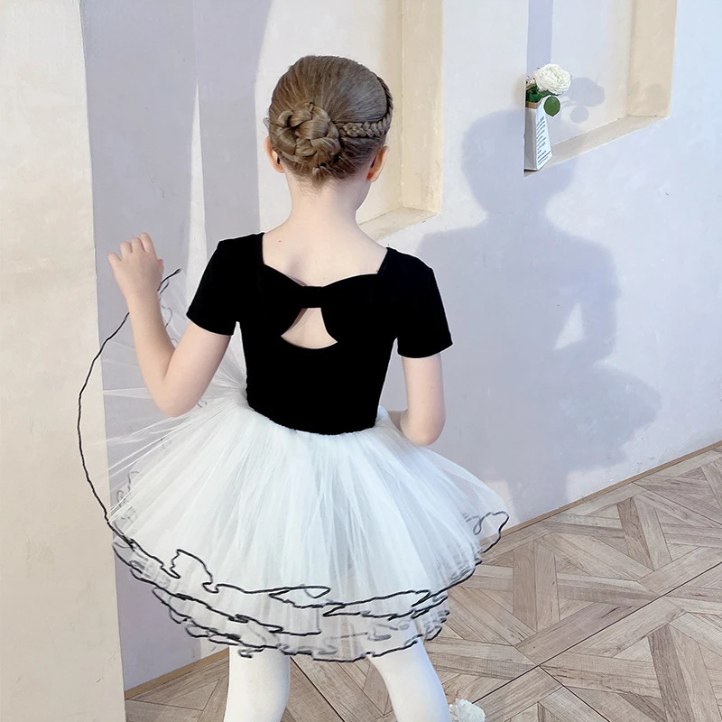 

Black Girls Kids Bodysuit for Dancing Ballet Dress Party Dance Wear Girls Ballerina Dance Costume for Toddler Gymnastics Dress