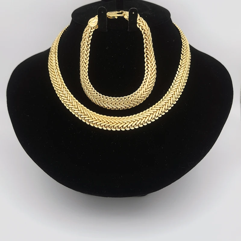 Дубайские модные ювелирные изделия комплект ожерелья ручная цепочка большой