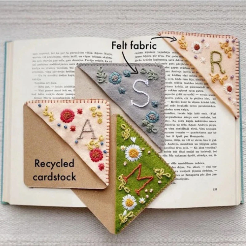

Country Style Embroidered Bookmarks Personalized Hand Embroidered Book Corner Decorations