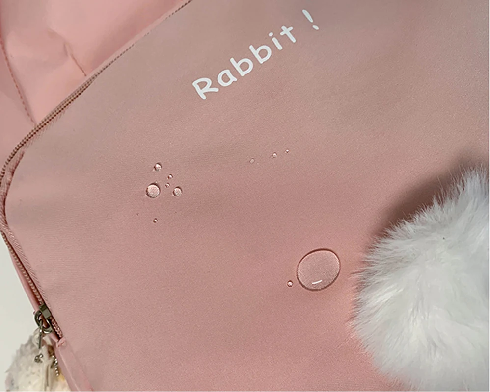 Милый школьный ранец для девочек с мультяшным Кроликом Женская вместительная