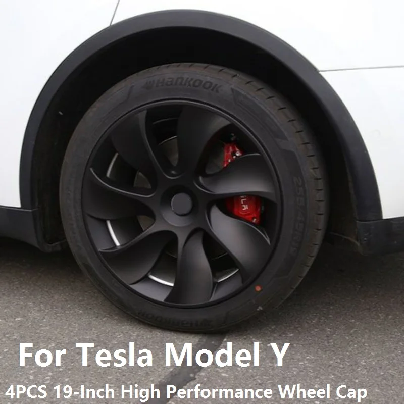 

4PCS Hub Cap Performance Replacement Wheel Cap 19 Inch Automobile Hubcap Full Cover Accessories 2021 2022 for Tesla Model Y
