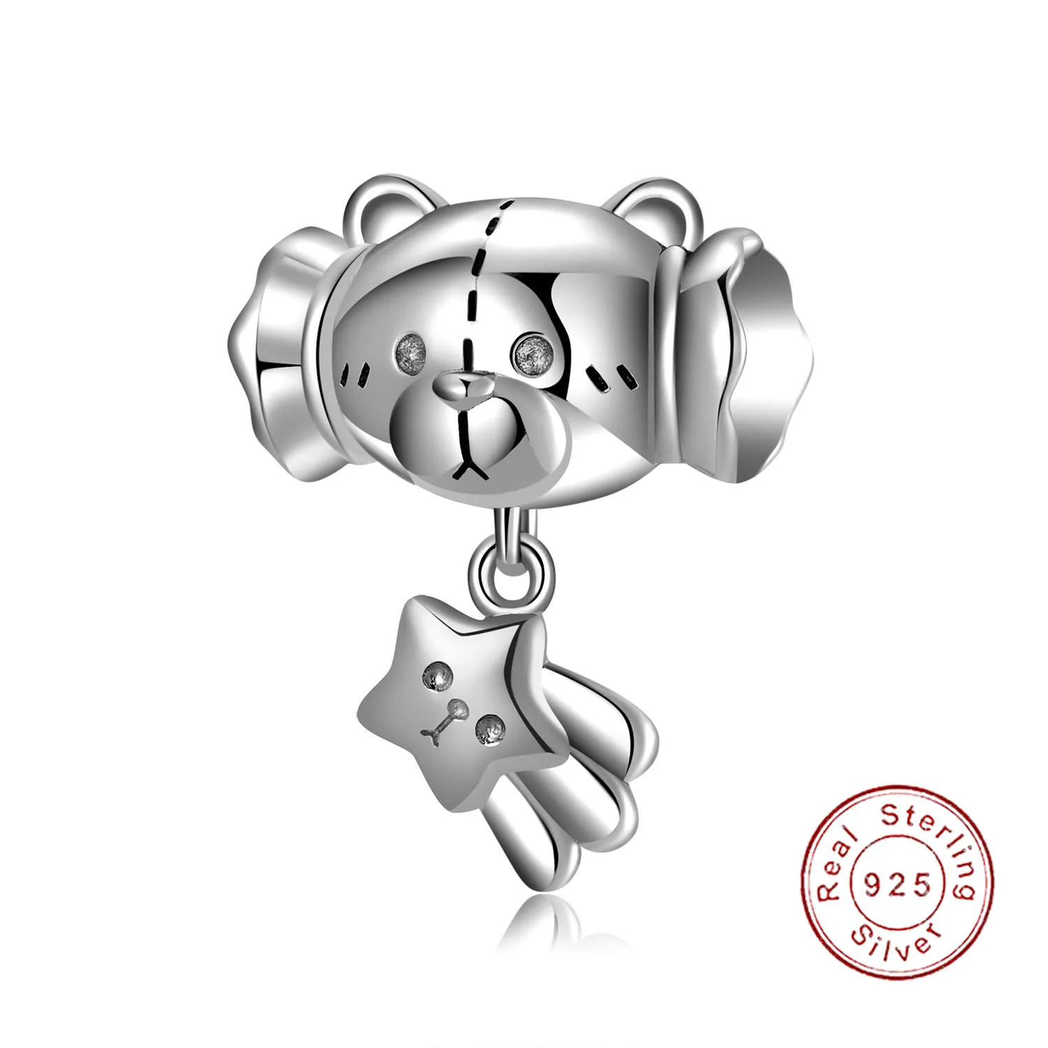 

JIALY European S925 Sterling Silver DIY Charm Bear Bow Beads Dangle Fit Original PD Bracelet For Women Jewelry