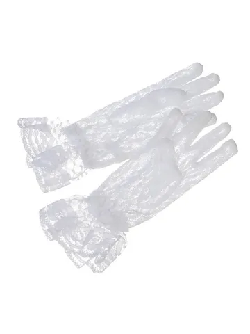 Женские элегантные короткие прозрачные кружевные летние перчатки