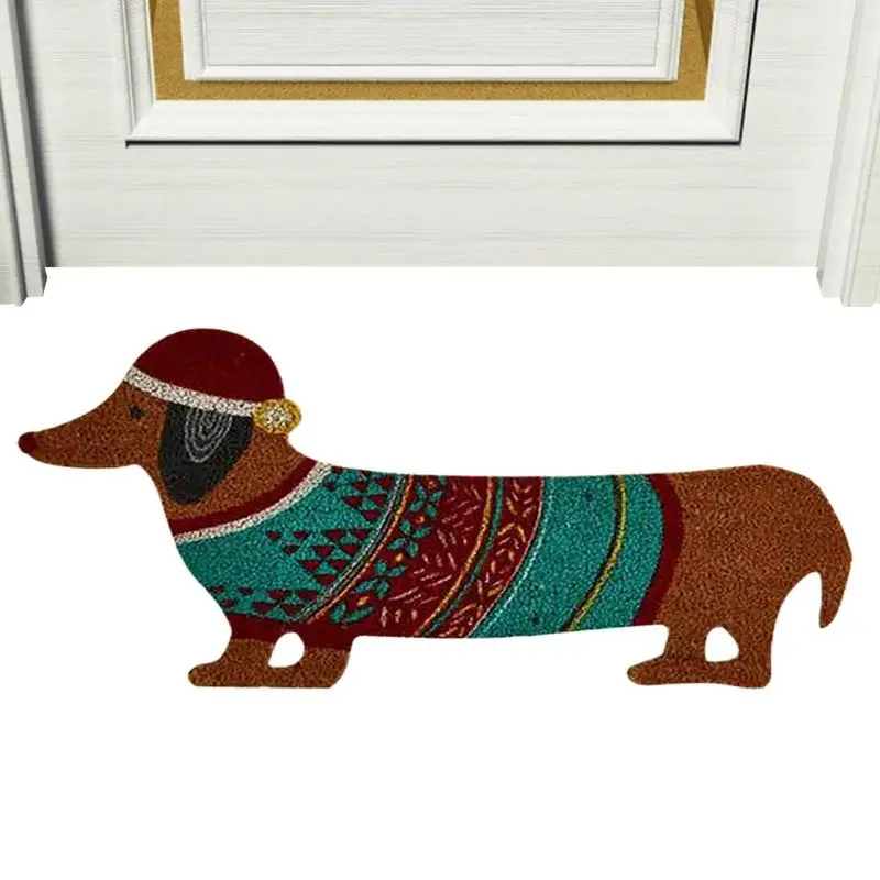 

Cute Christmas Doormat Dog Decoration | Winter Christmas Holiday Welcome Floor Mat Rug Entryway For Front Porch Farmhouse Decor