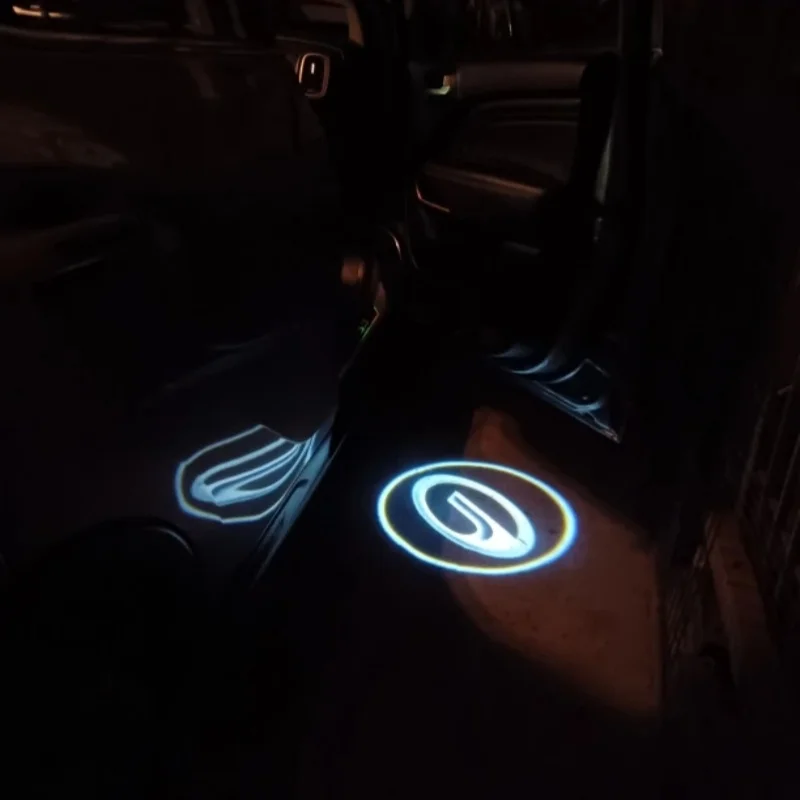 

2 шт. светодиодный светильник приветствия двери автомобиля, лазерный проектор с логотипом, призрачные теневые лампы для Trumpchi GS4 GS3 GA6 GS7 GS8 GM8 GM6, автомобильные товары