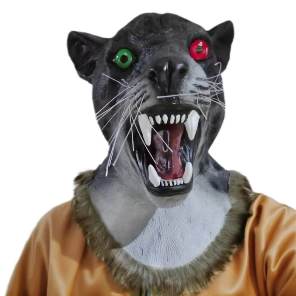 2 шт. маска тигра и леопарда реалистичная латексная для косплея животного