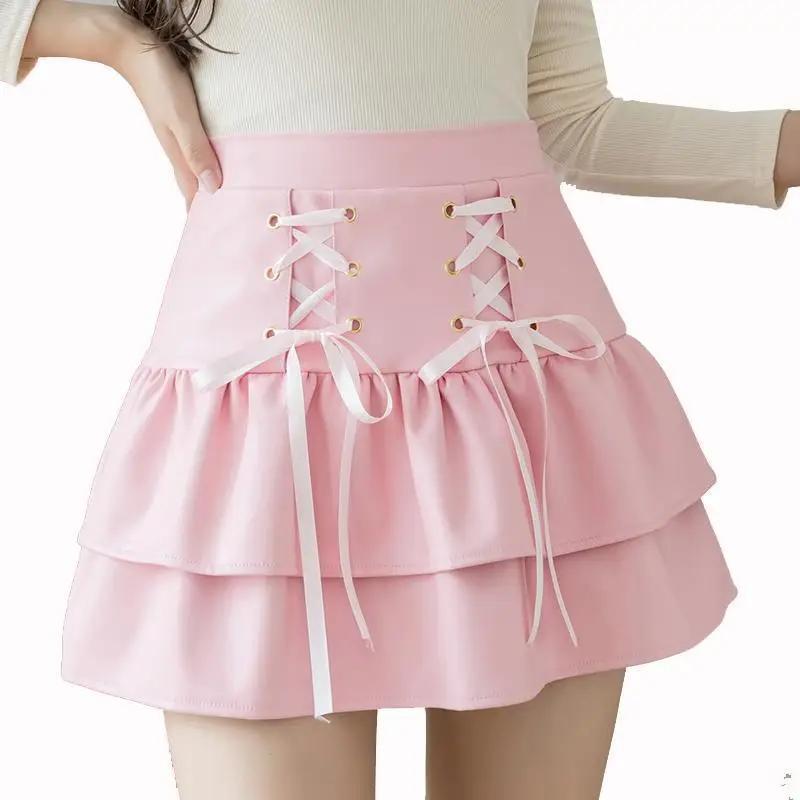 VOLALO Mall Goth Punk Юбка из искусственной кожи Женская темная готическая винтажная