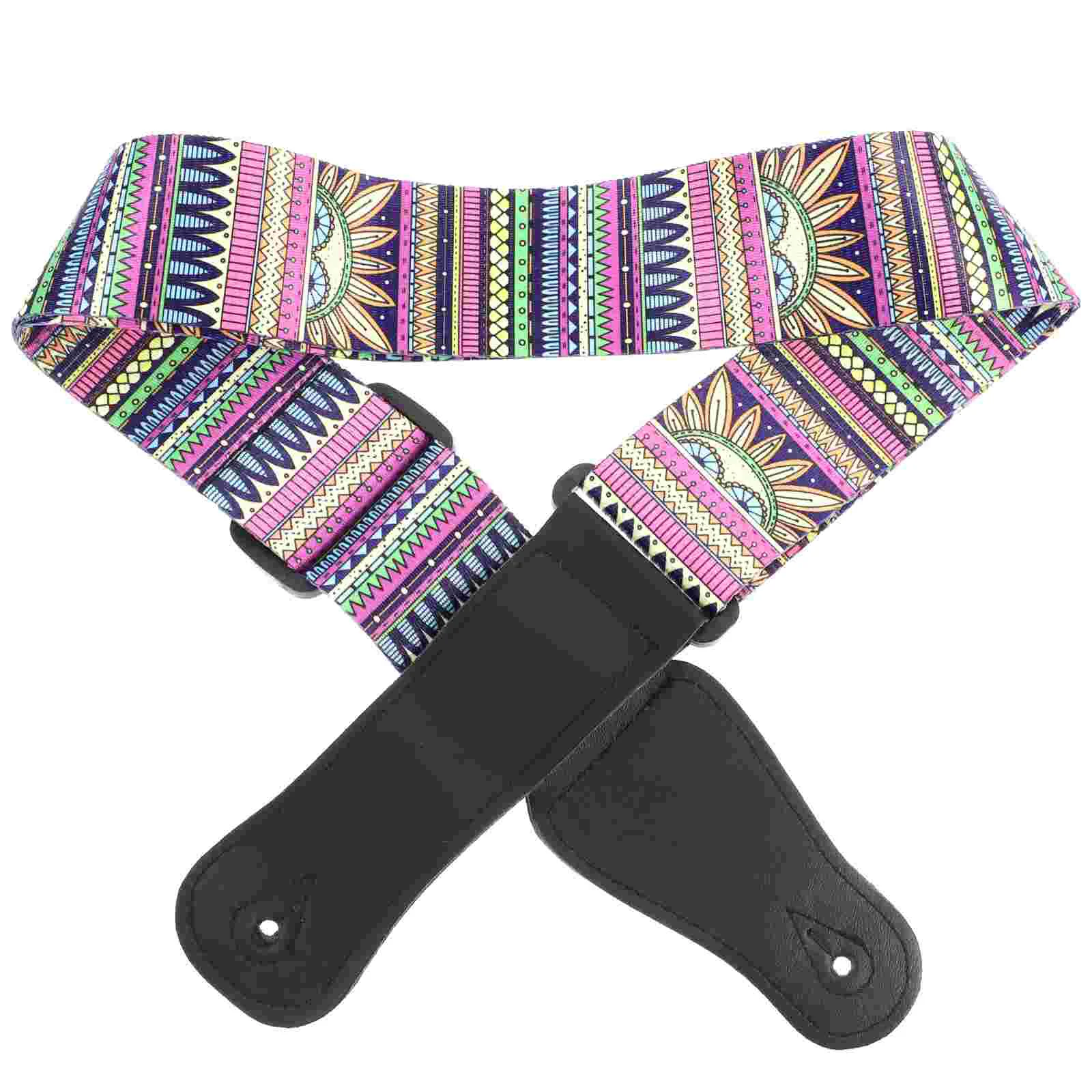 

Ukulele Strap Belt Guitar Straps Shoulder Adjustable Acoustic Neck Hawaiian Vintage Ethnic Printed Banjo