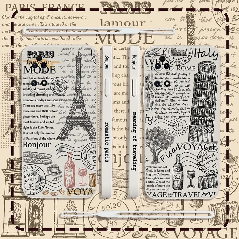 

Vintage Text Eiffel Tower Phone Case For Huawei P40 P30 P20 Pro Lite Nova 10 10SE 9 9SE 8 8i Mate 40 30 20 Pro Lite 5G Cover