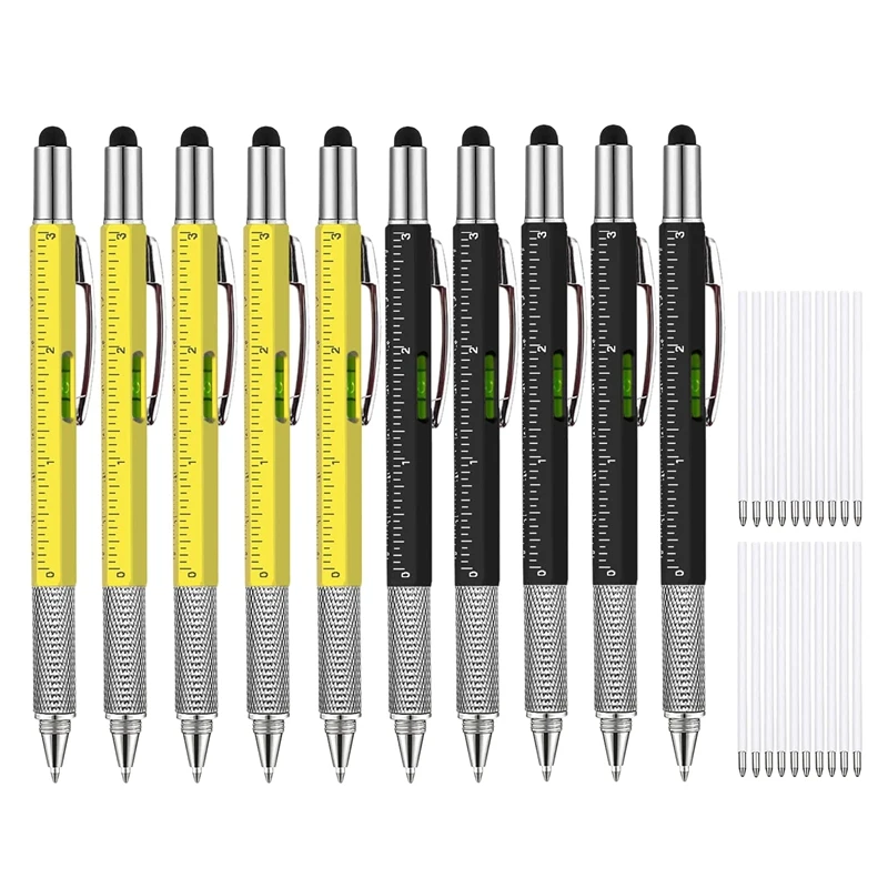 

10 Pieces 6 In 1 Multitool Ballpoint Pens Gift Tool Pen Personalized Pen Tool Gadget Pen Gift For Men On Fathers Day