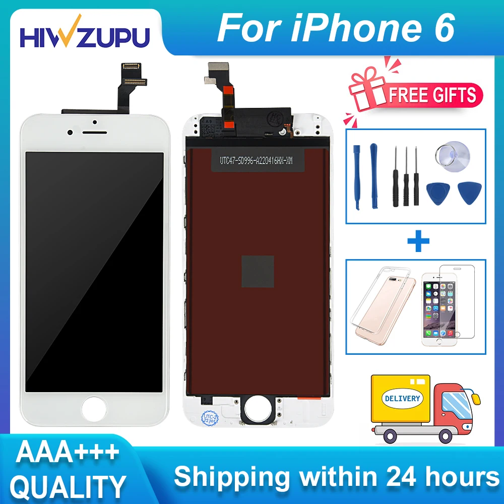 

HIWZUPU LCD Display AAA+ For iPhone 6 7 8 6S X XR XS Screen Touch Digitizer Assembly Mobile Phone LCDs Pantalla Replace 100% New