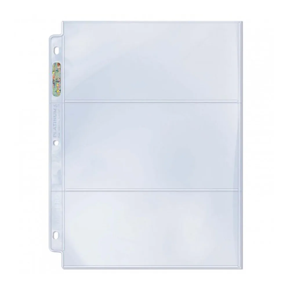 

20PCS/LOT Ultra.Pro 3 Pockets Transparent Toploading Card Pages Cards Holder Protector For Coin/Stamp/Ticket Album Page