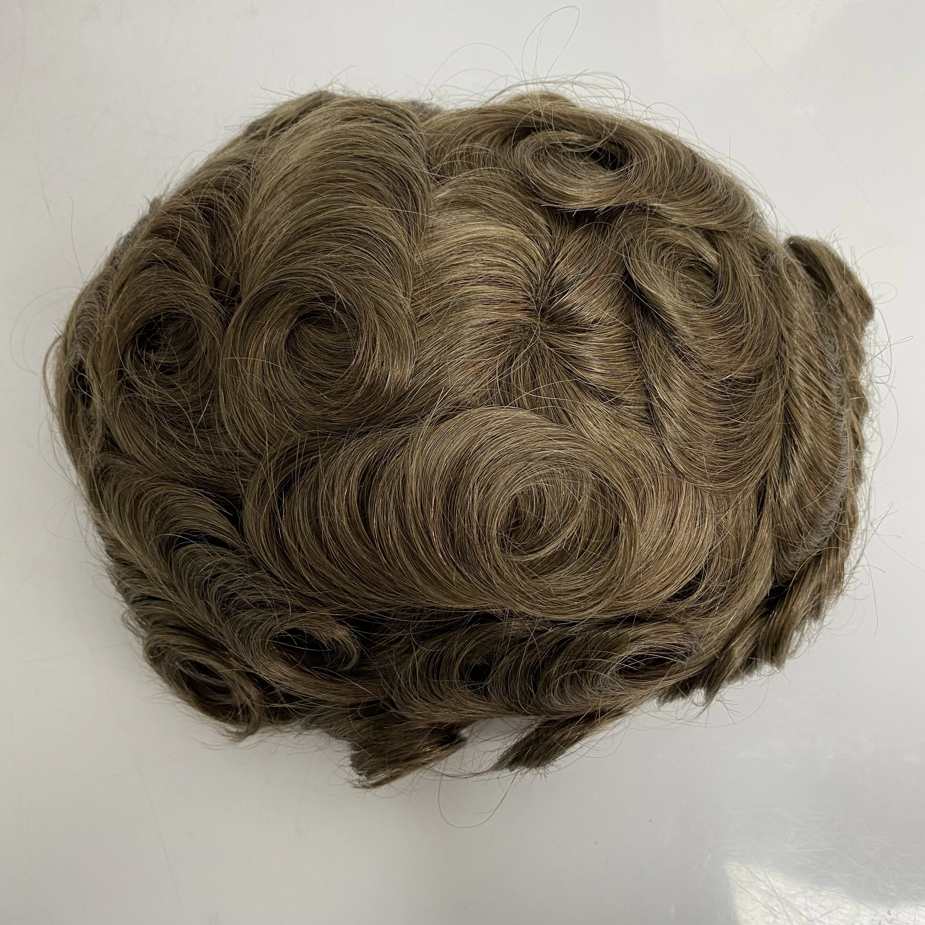 7# 8x10 Full Knots Pu Toupee For White Men