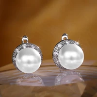 new new trendy simulated pearl earrings for women whitepink color bridal wedding engagement earrings fancy gift lady jewelry