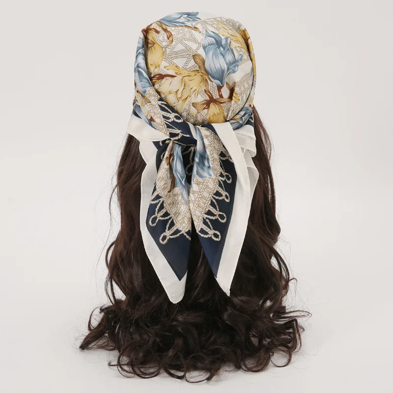 

Fashion Handkerchief Hijab Scarfs Women Small Shawls and Wraps Bandana Head Scarf Square Headband Neck Scarves For Female 70CM